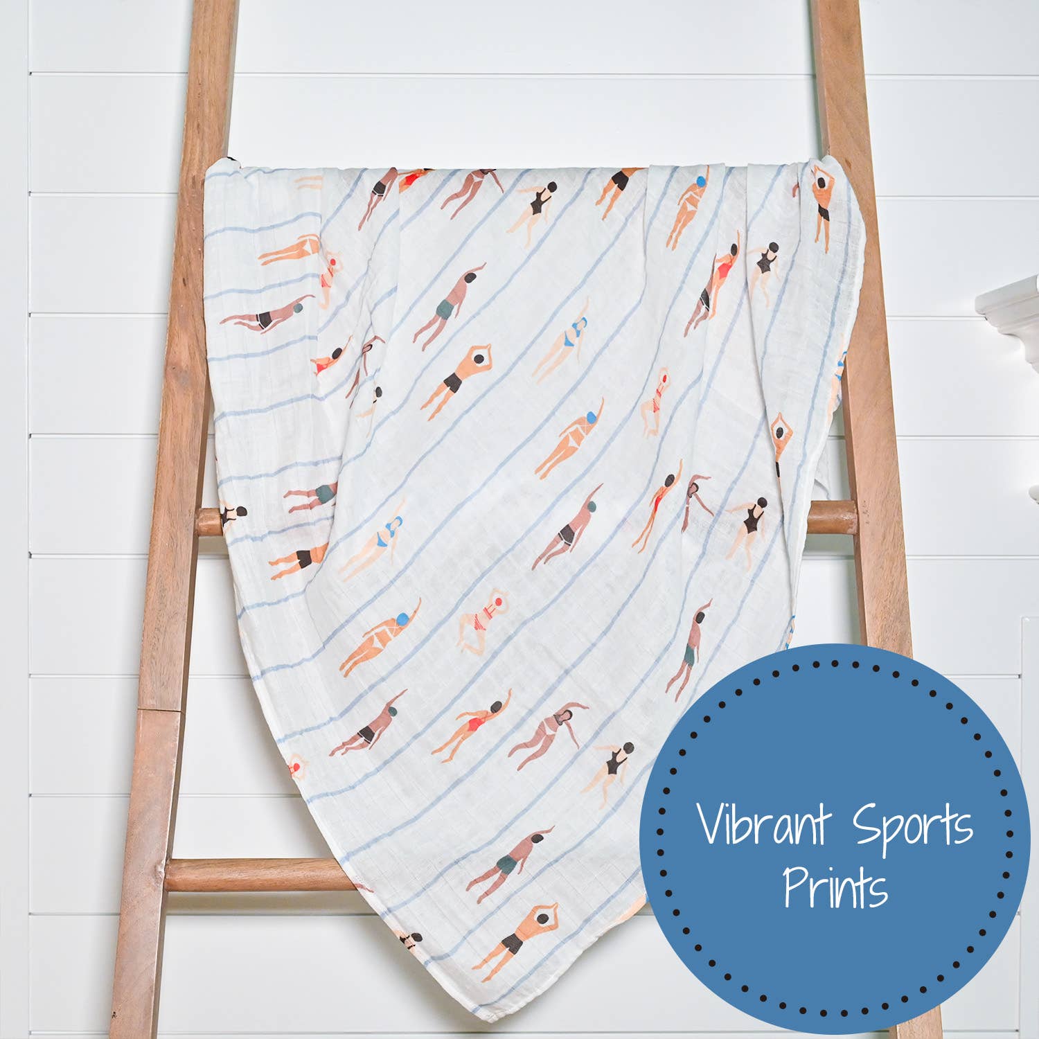 Born to Swim Baby Muslin Swaddle Blanket