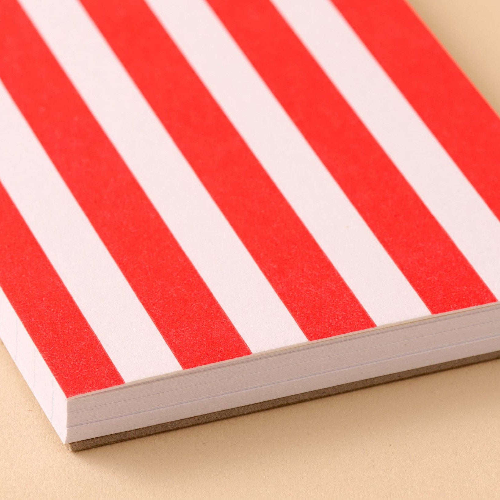 Red Stripe Letterpress Spiral Notebook