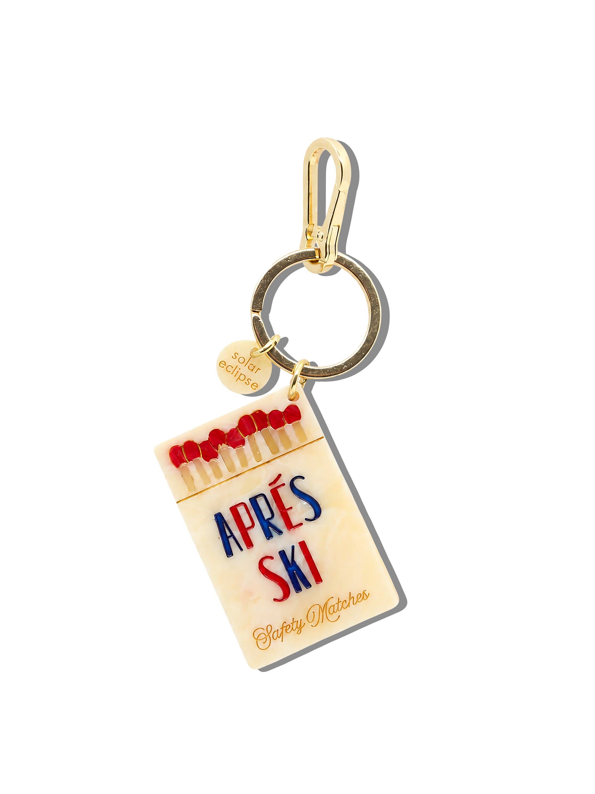 Hand-painted Apres Ski Matches Bag Charm + Keychain | Eco-Friendly