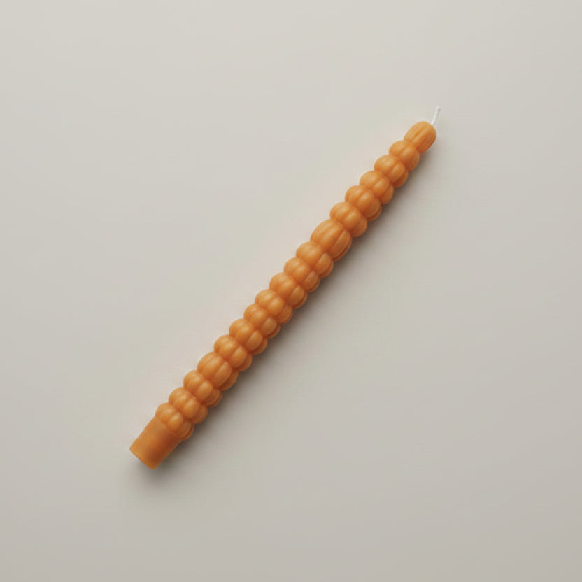 Unscented Pumpkin Shaped Taper Candles in Box, Orange Color, Set of 2