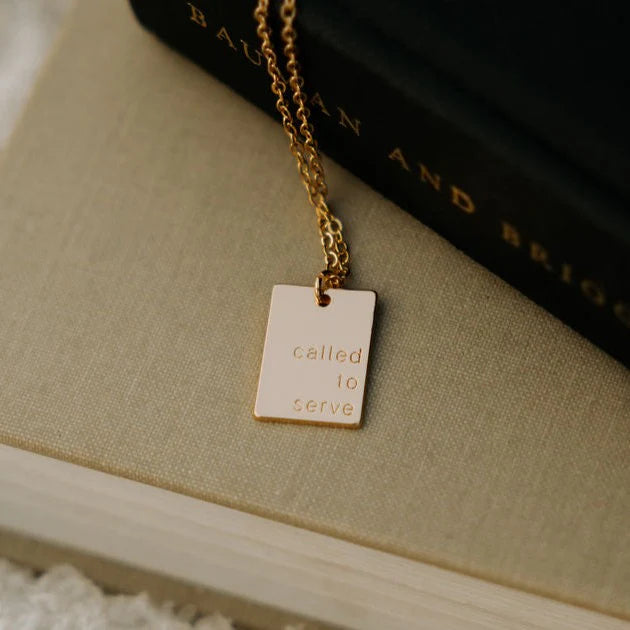 Called to Serve Necklace - Rectangle Pendant