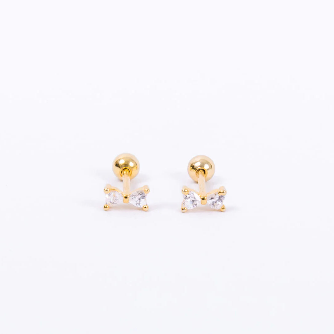 Tiny CZ Bow Screwbacks