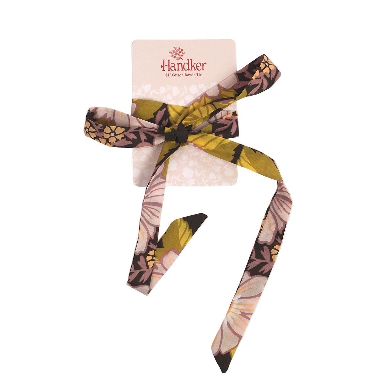 Decorative bow with floral pattern on a white background, featuring the Handler brand.