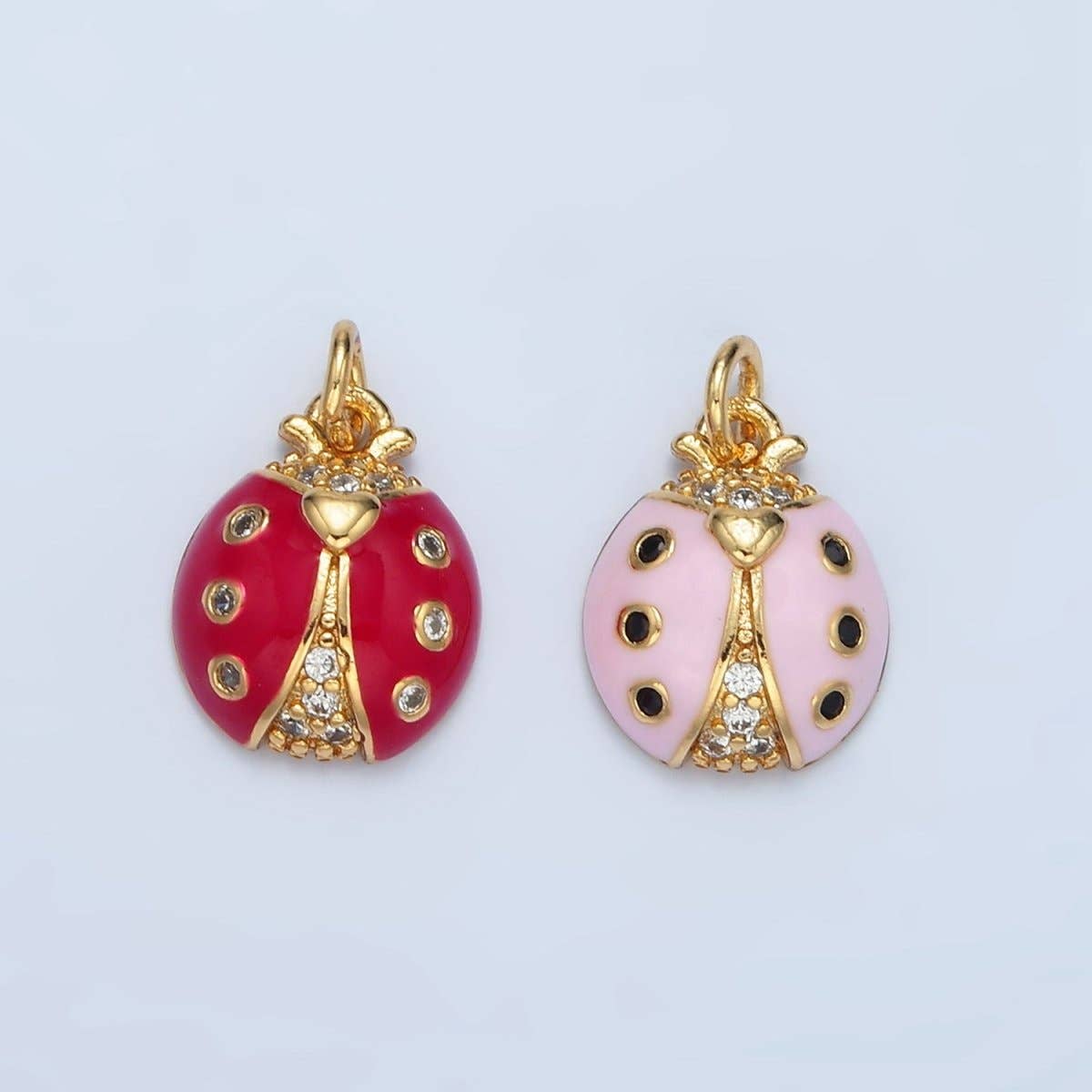 Enamel and CZ Ladybug Charm