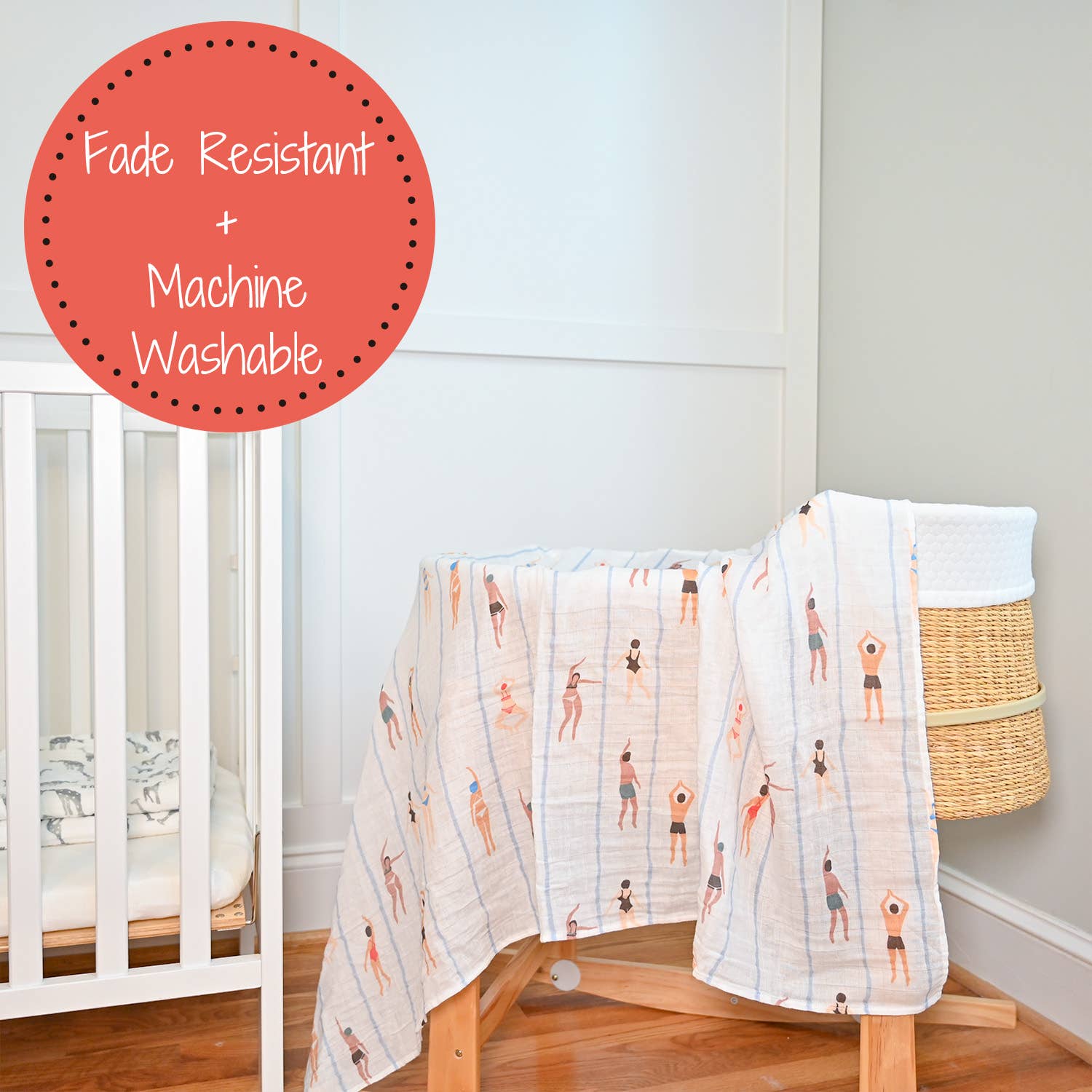Born to Swim Baby Muslin Swaddle Blanket