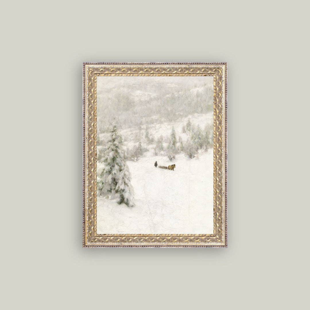 Bring timeless elegance into your home with this charming Winter Landscape Framed Antique Art. Perfect for the holiday season and beyond, this piece captures the serene beauty of a snowy countryside with authentic vintage character. The classic framing complements any décor style, making it an ideal choice for those who appreciate nostalgic artwork and seasonal warmth. Display it as a focal point in your living room, bedroom, or entryway to create an inviting atmosphere that celebrates winter's quiet magic.
