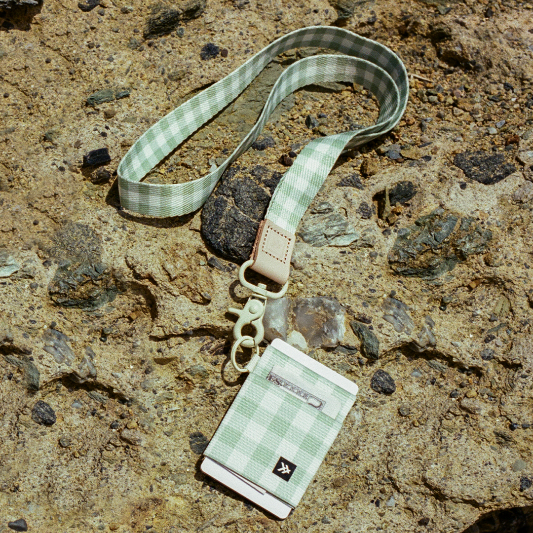 Green Gingham - Elastic Wallet