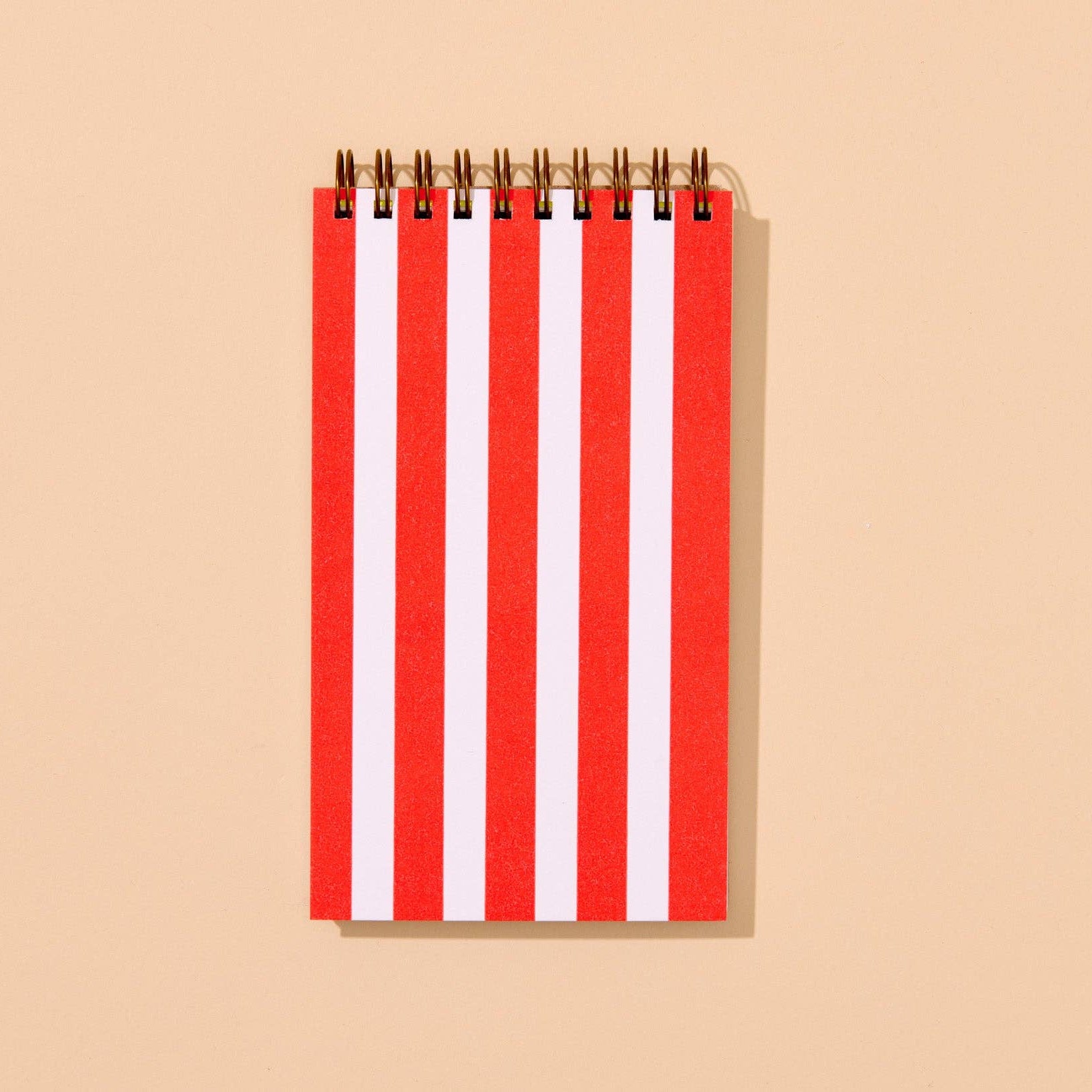 Red Stripe Letterpress Spiral Notebook