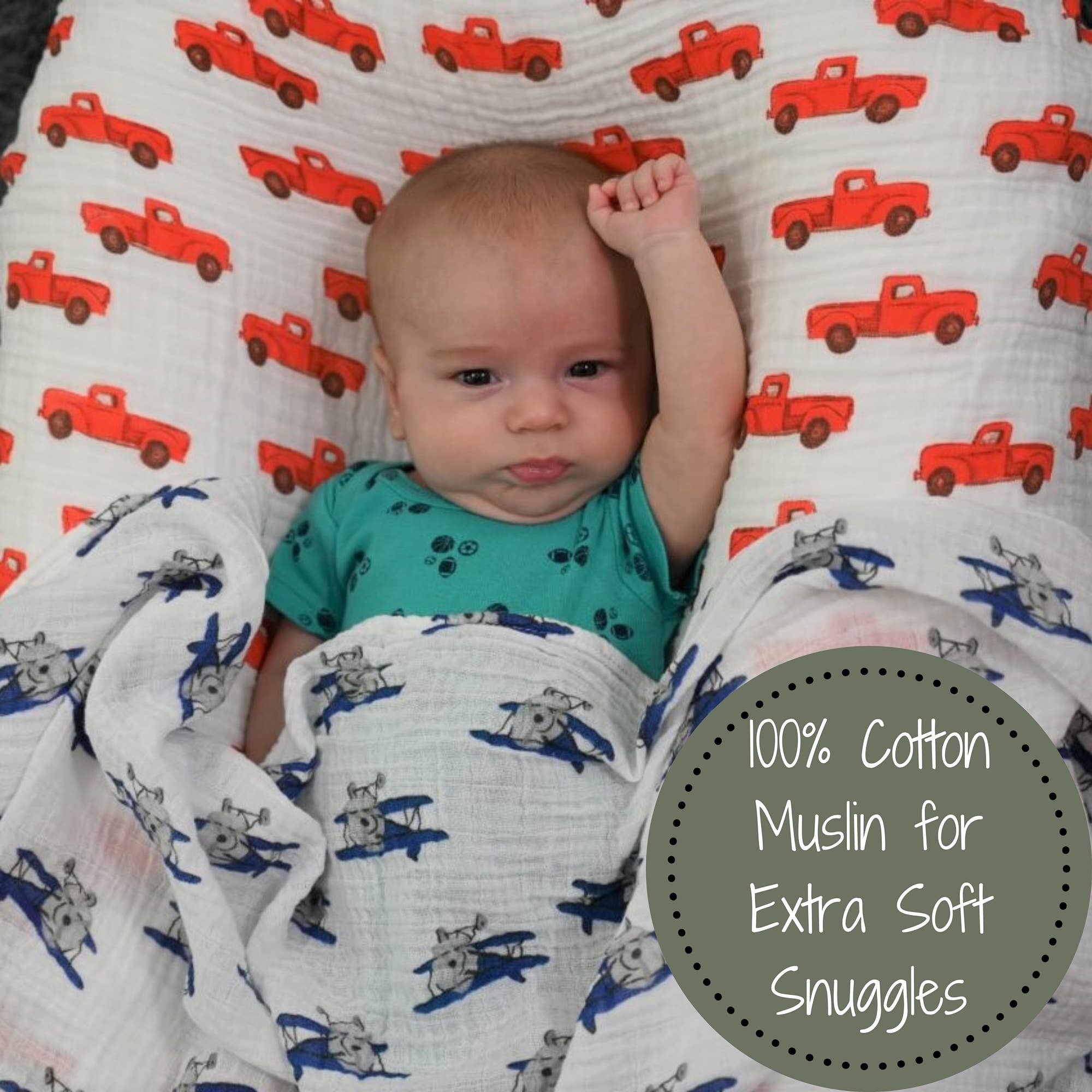 Up, Up, Up and Away Baby Muslin Swaddle Blanket
