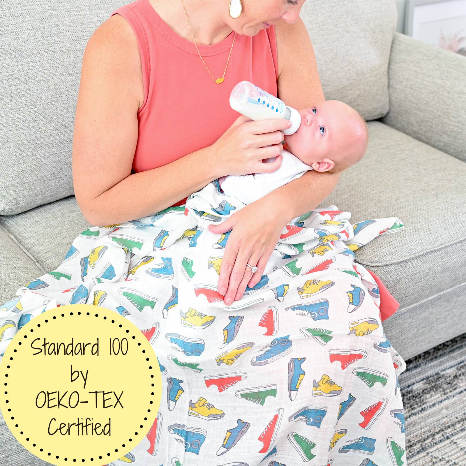 Sole Mates Baby Muslin Swaddle Blanket