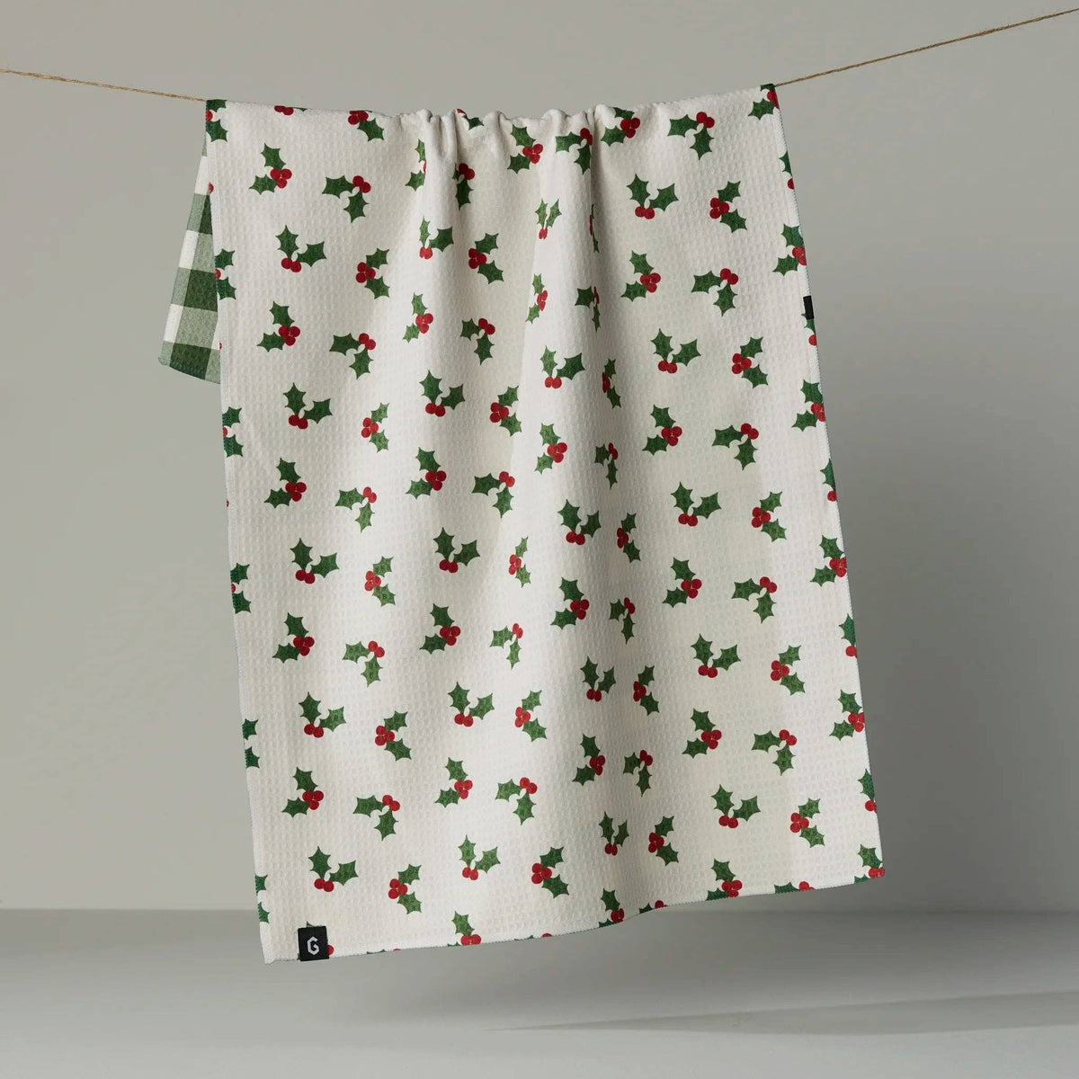 Holiday Holly Luxe Kitchen Towel