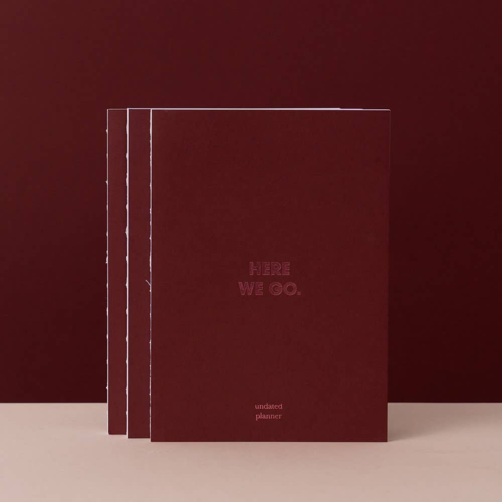Here We Go Planner - Burgundy