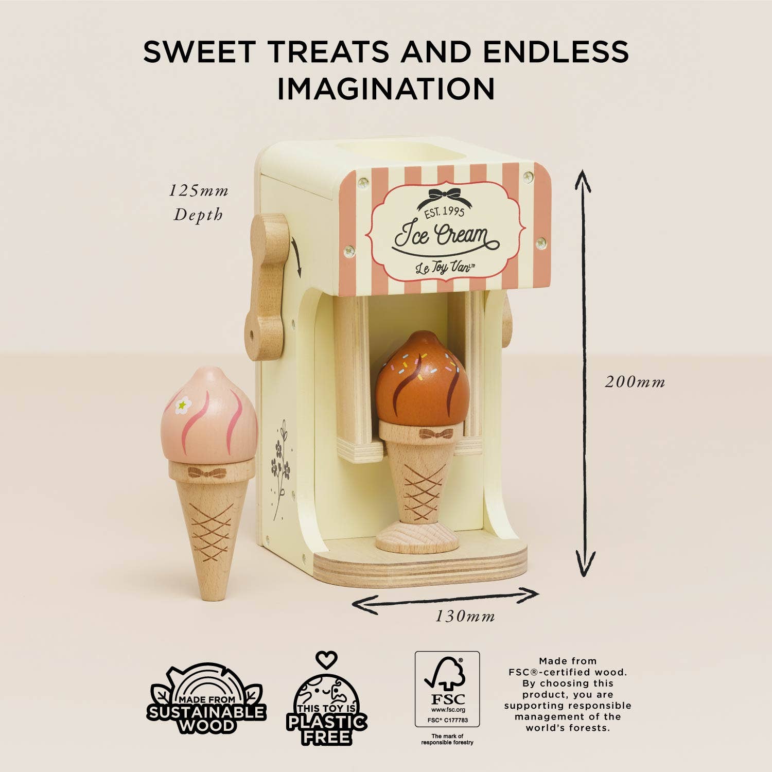 Ice Cream Machine & Play Food Cones