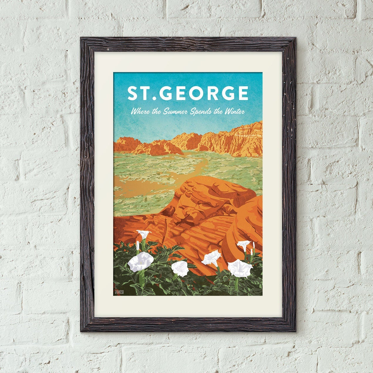 St George Utah - Vintage Style Travel Poster