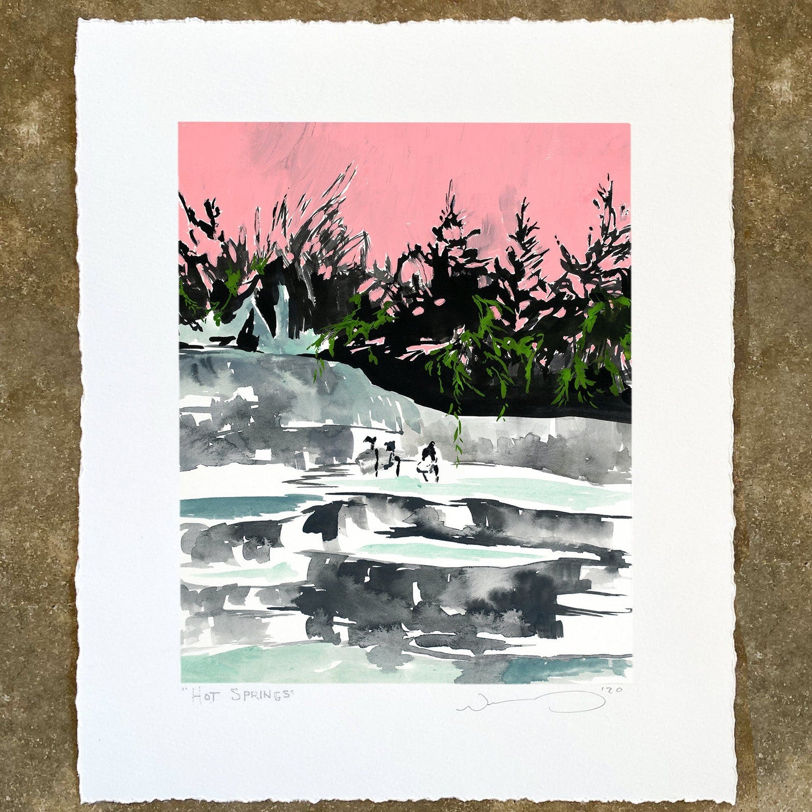 print shown agasint cement.