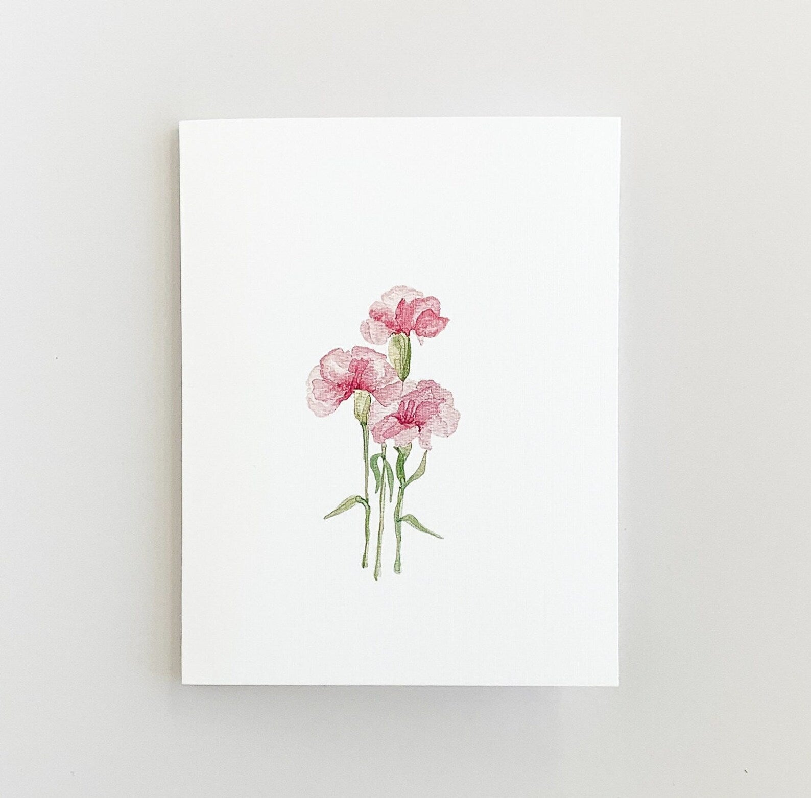 Carnations Watercolor Greeting Card