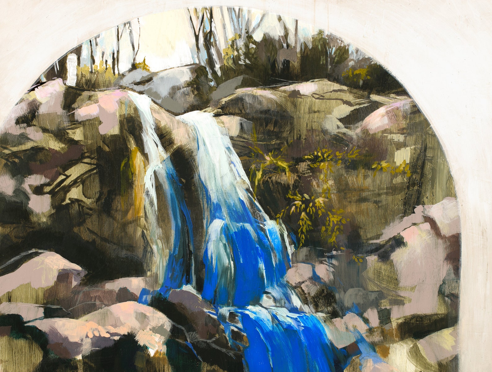 Falls in Blue Print
