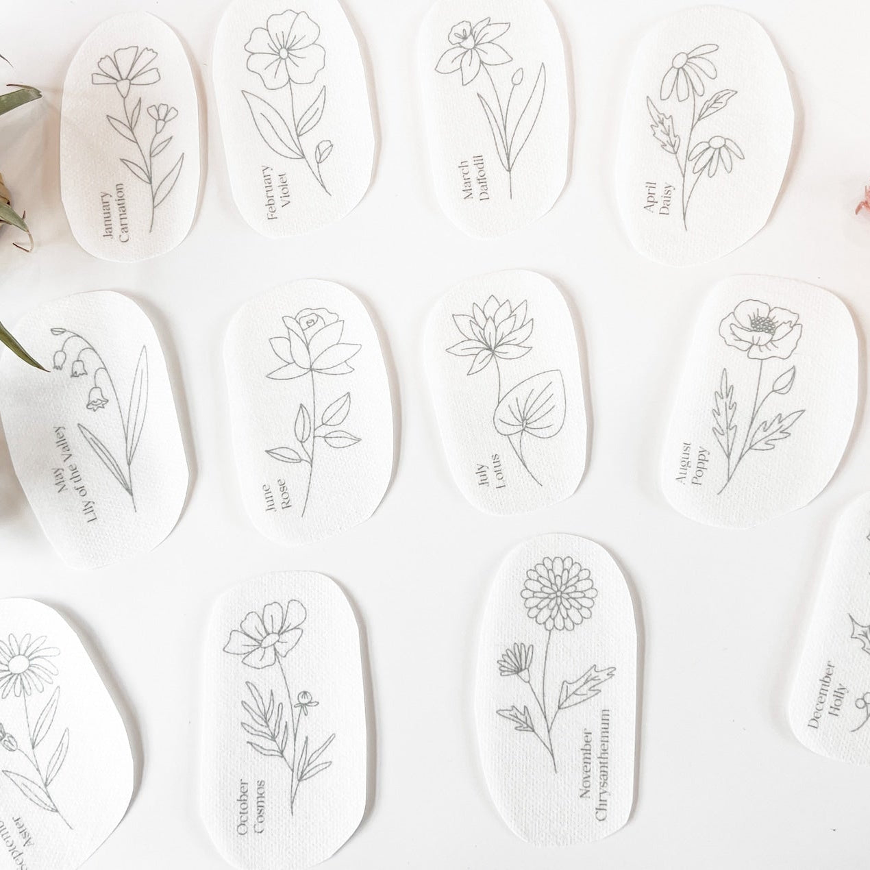 Birth Flower Embroidery Stick and Stitch