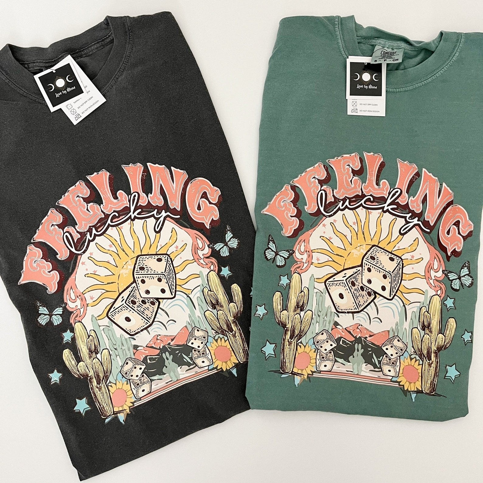 Feeling Lucky T-Shirt featuring desert scenery and dice