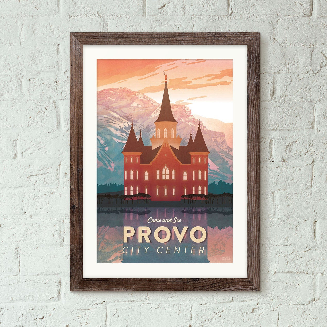 Utah, Provo City Center Temple Travel Print