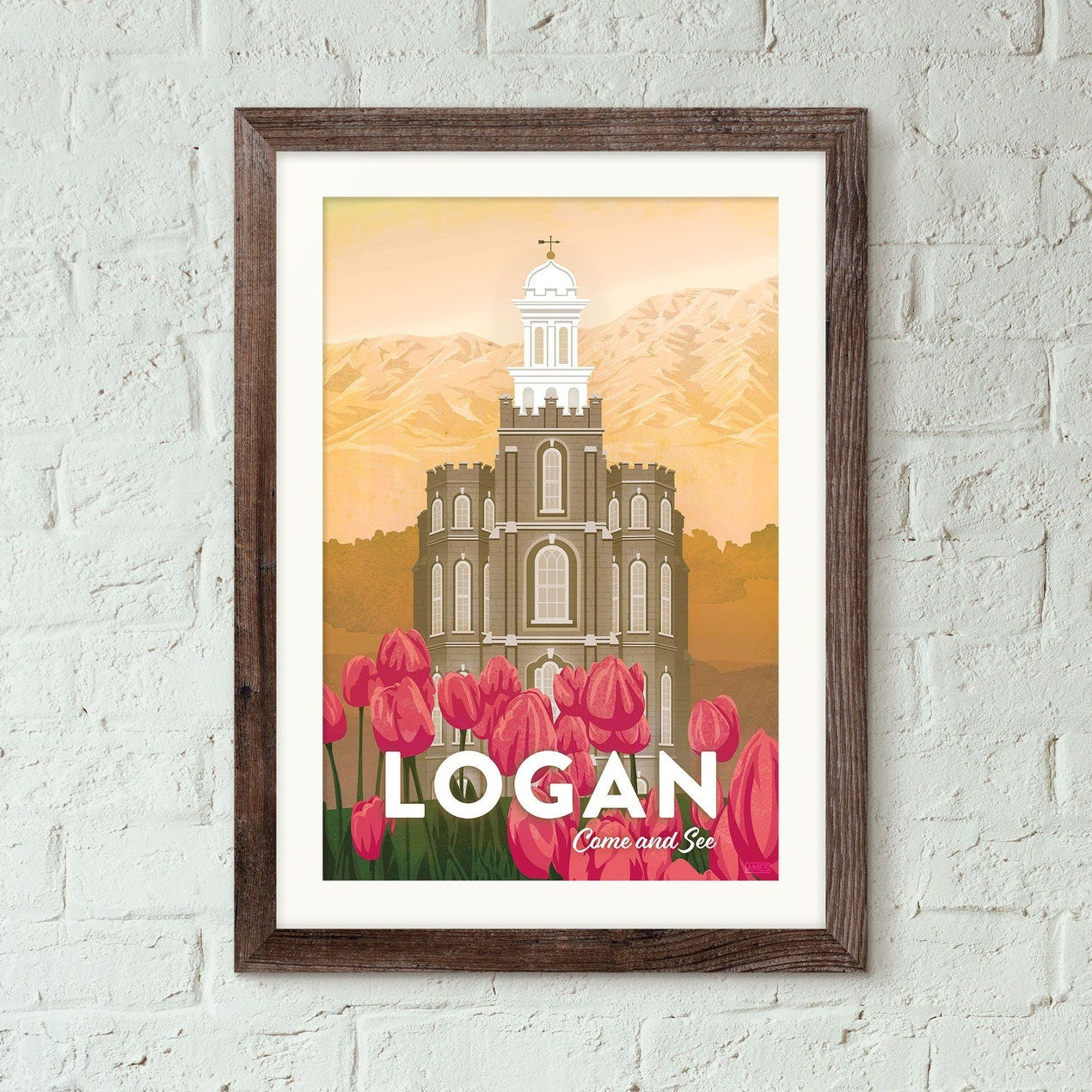 Utah, Logan Temple Travel Print