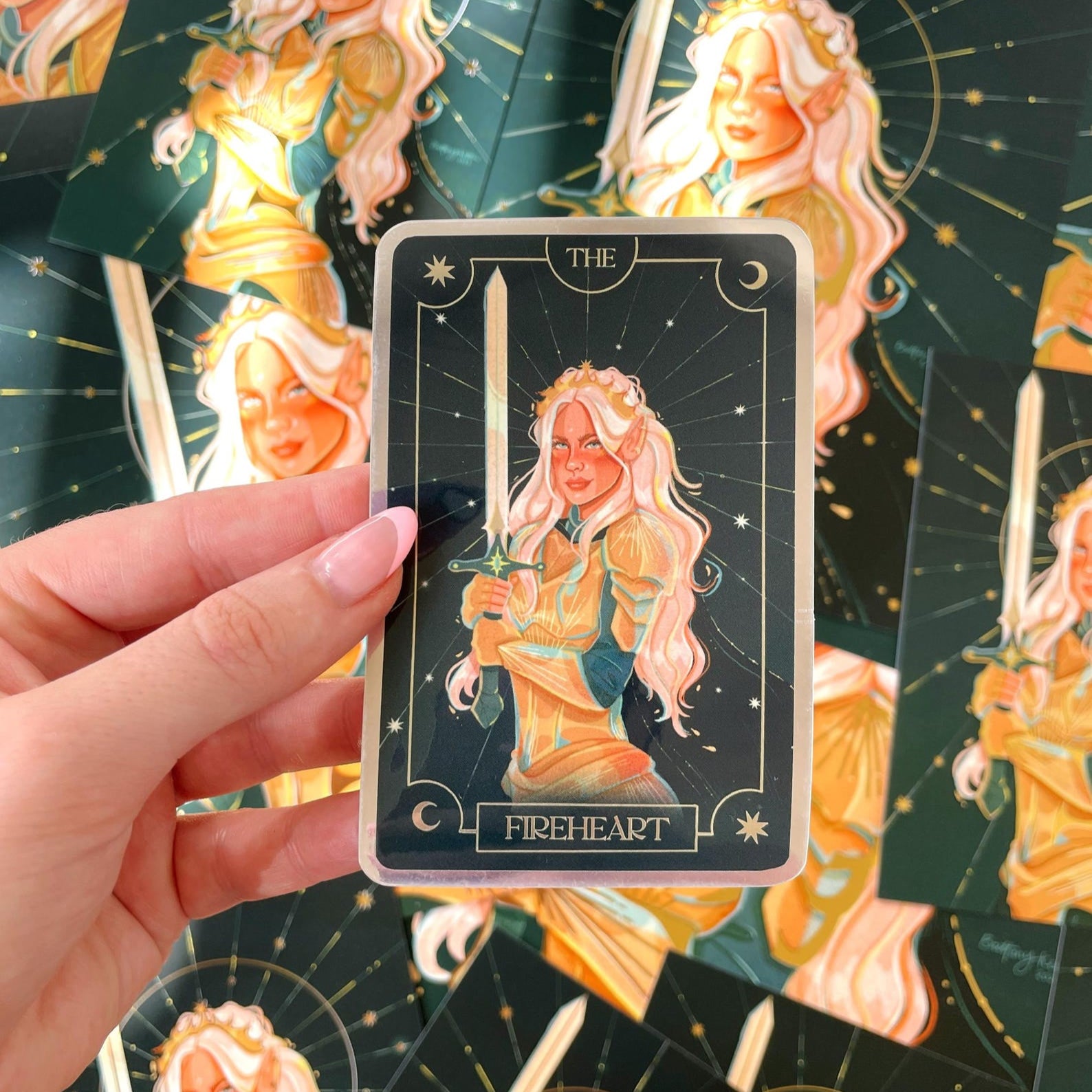 Fire Heart Aelin Tarot Card Sticker
