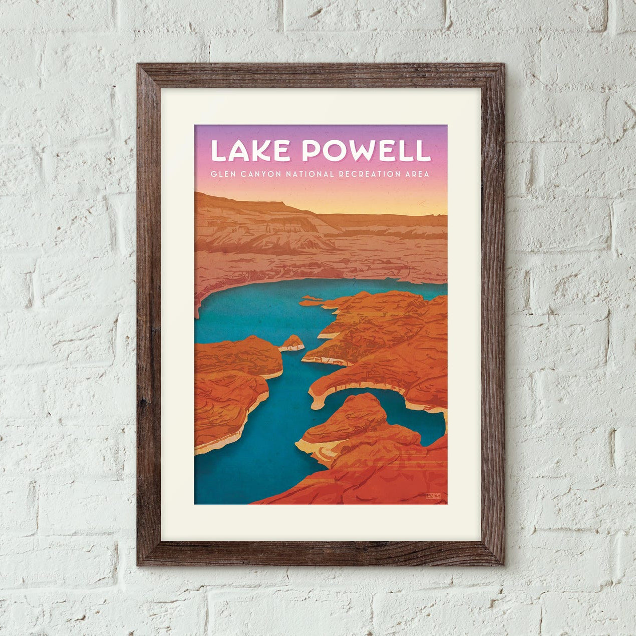 Lake Powell Utah Vintage Style Travel Poster