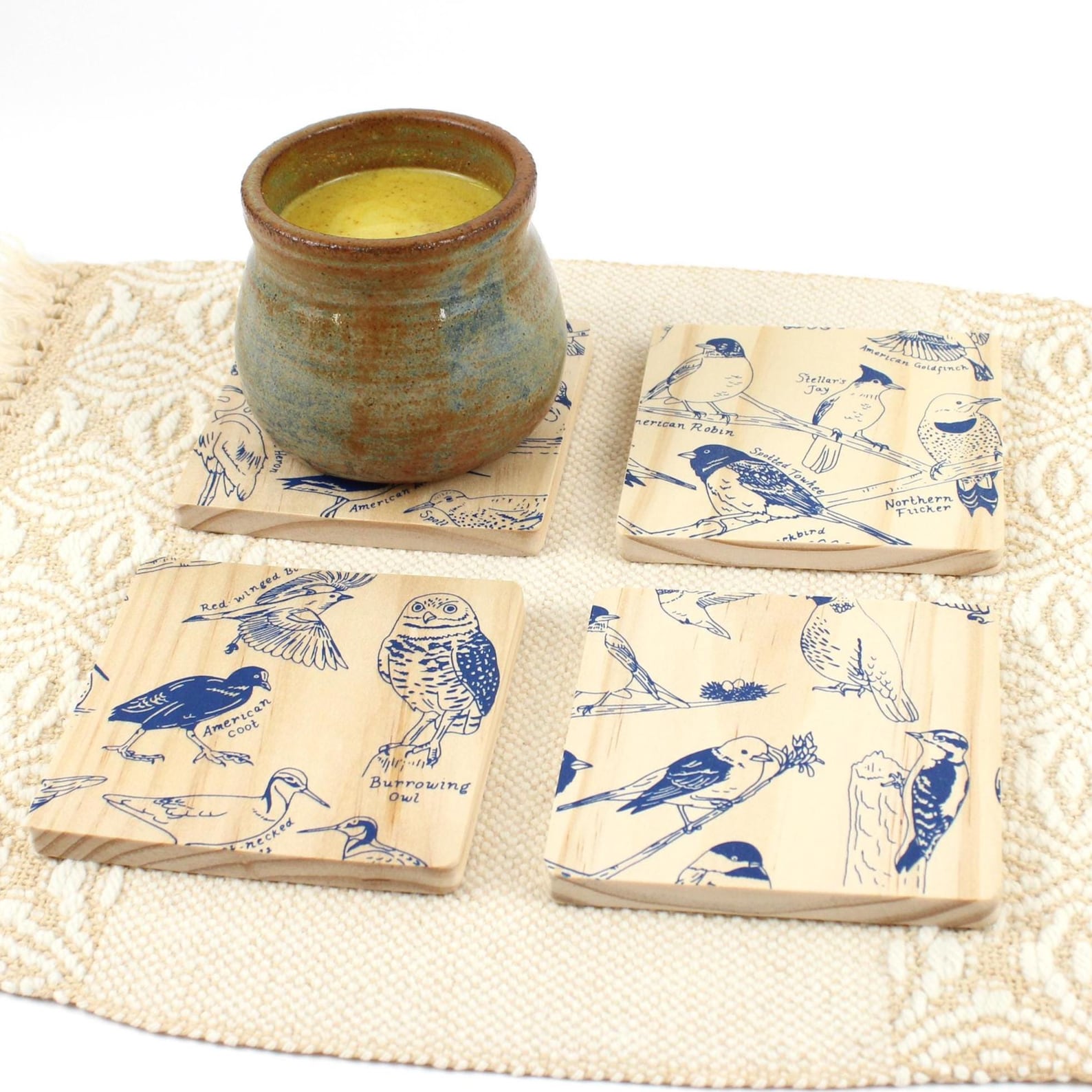 Bird Screen Printed Coasters