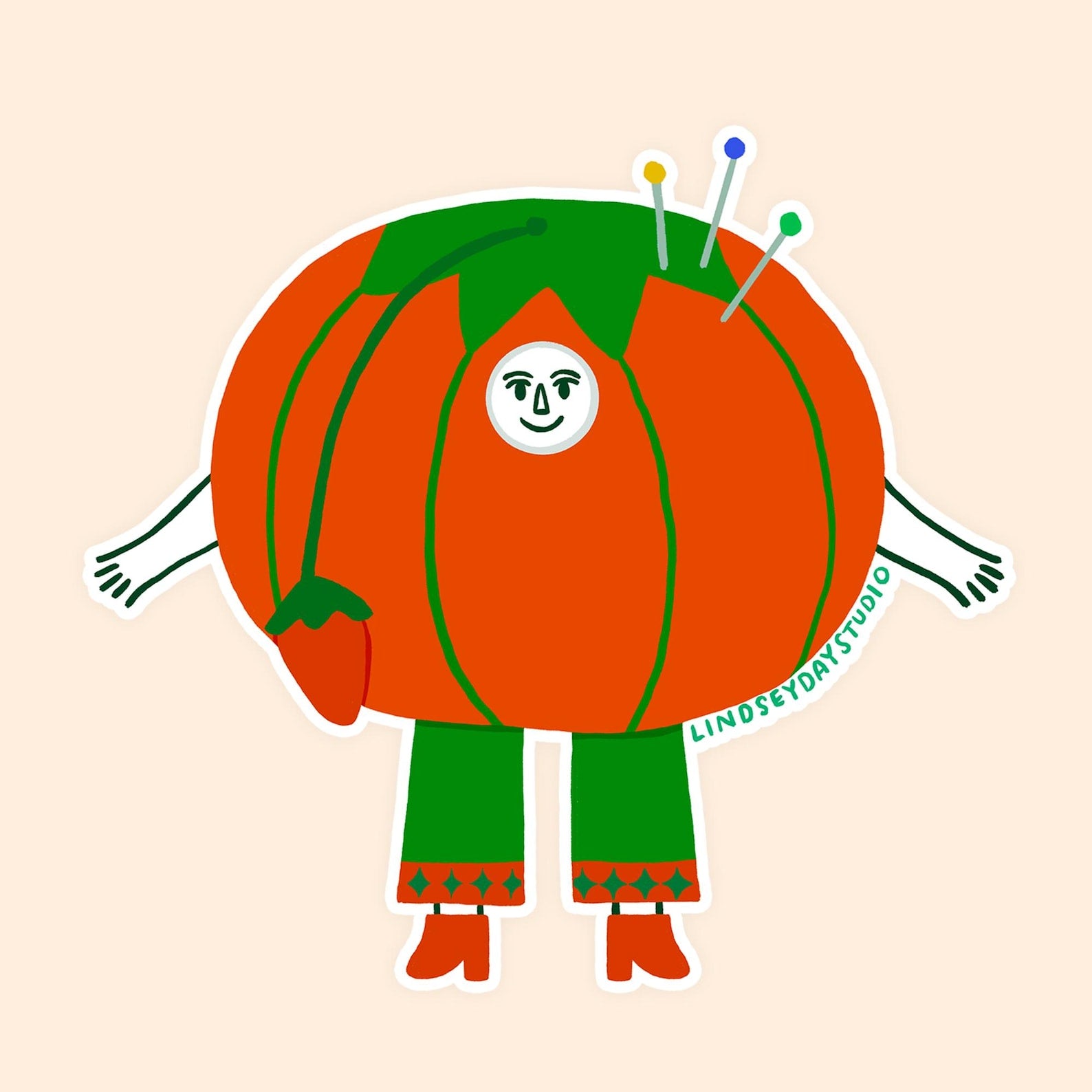 Sewing Tomato Friend Sticker