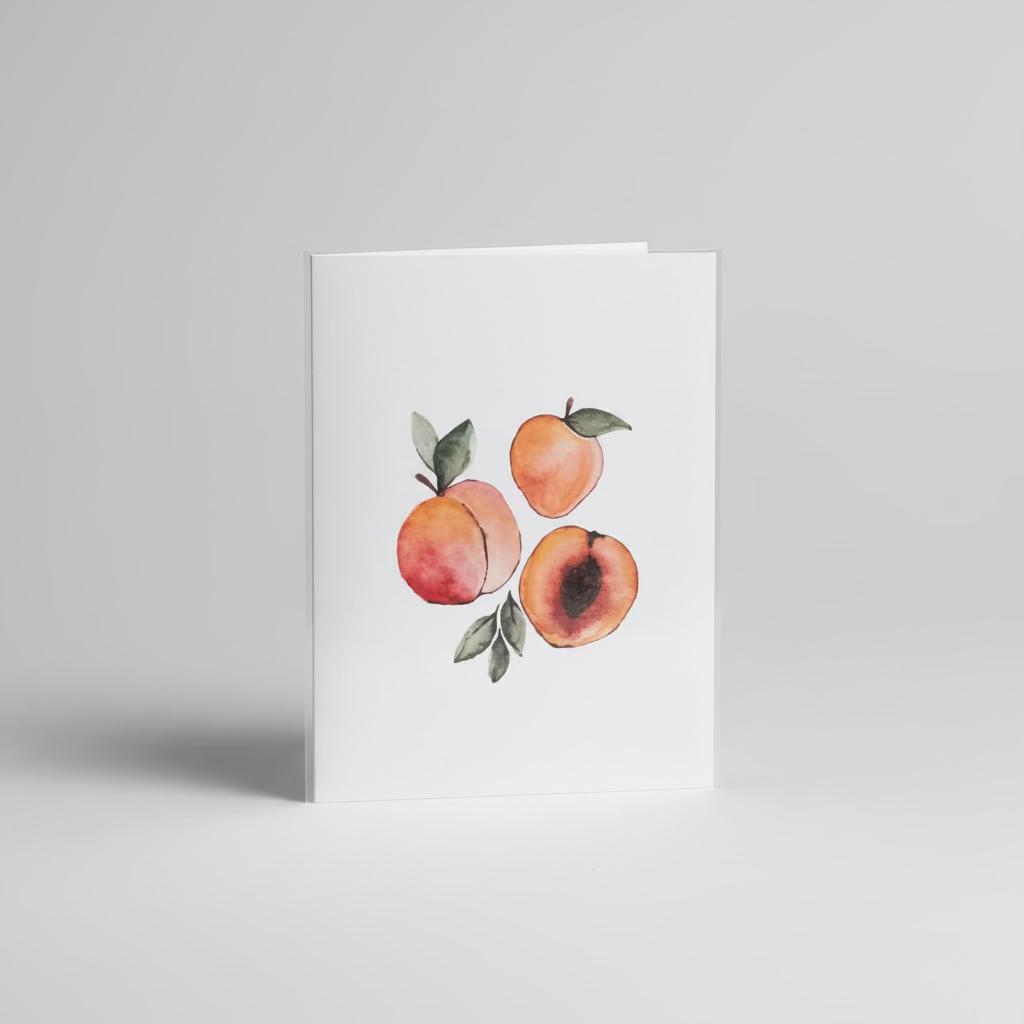 Peaches Watercolor Greeting Card