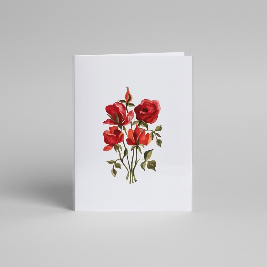Rose Bunch Watercolor Greeting Card