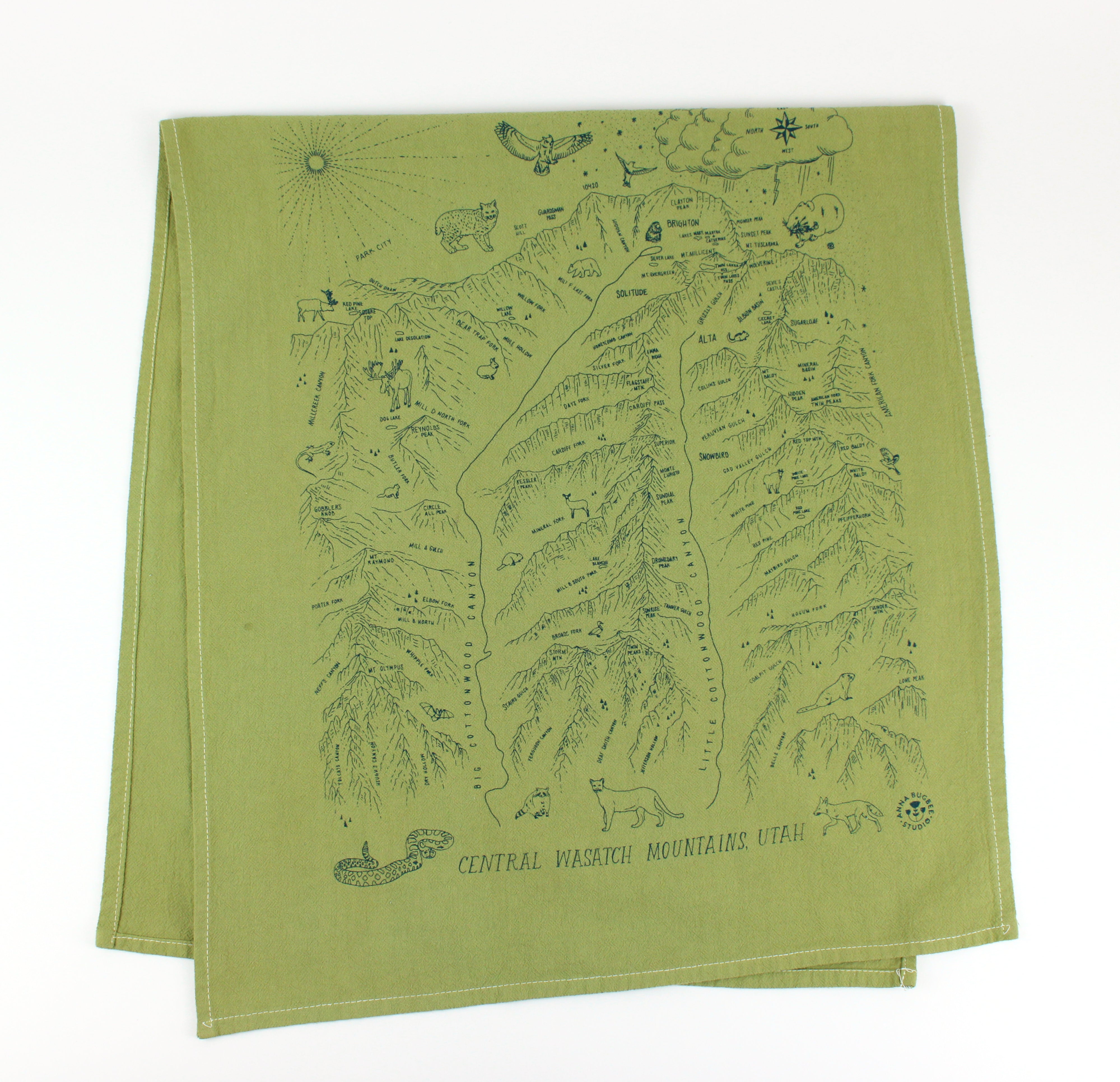 Wasatch Map Tea Towel