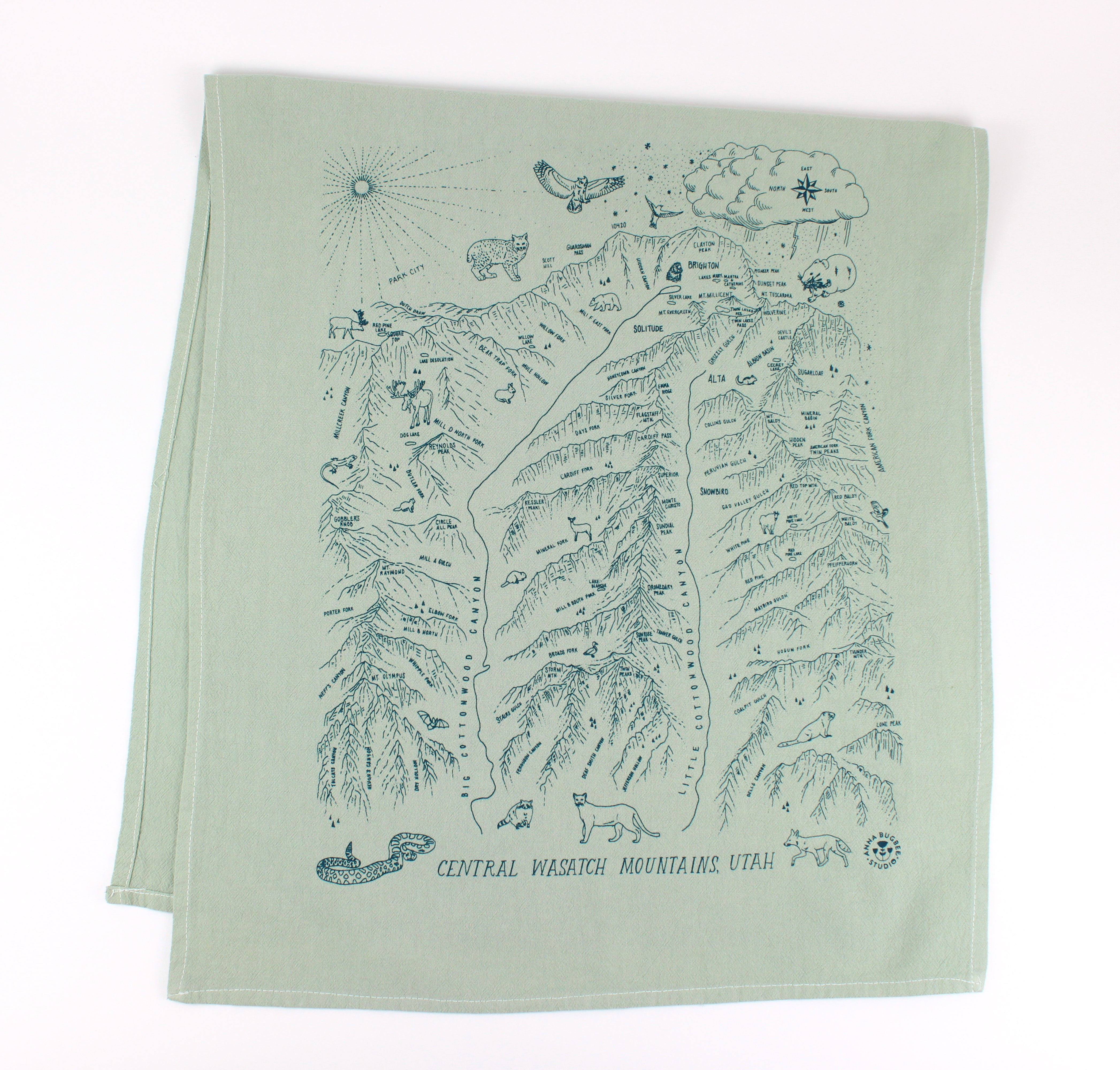 Wasatch Map Tea Towel