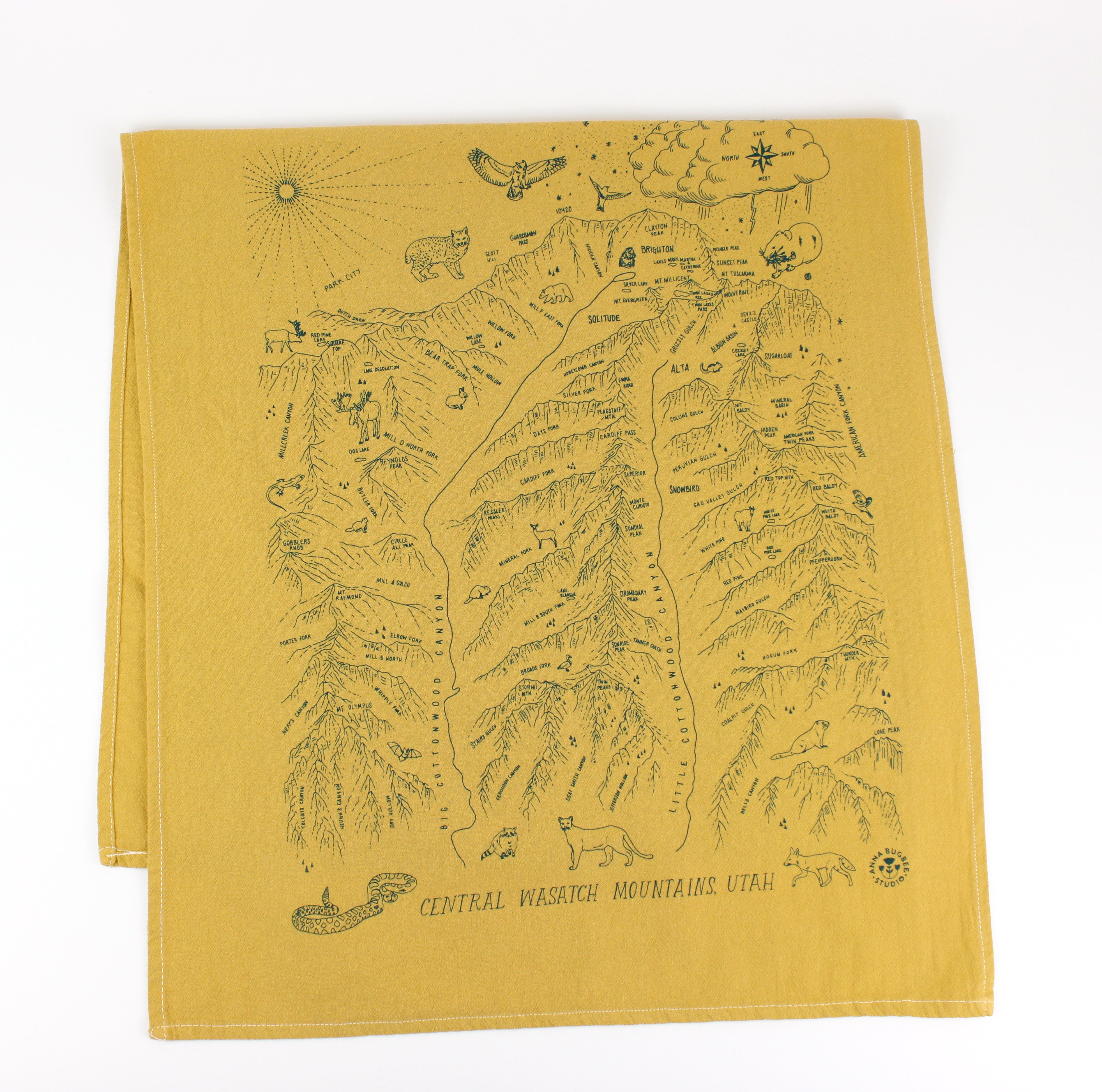 Wasatch Map Tea Towel