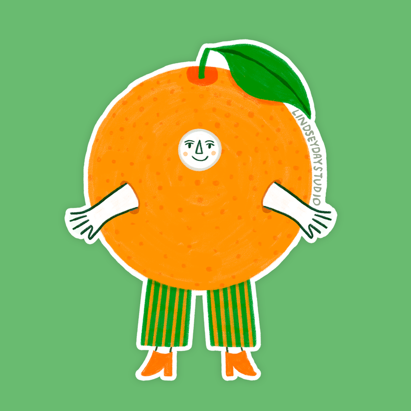 Orange Friend Sticker
