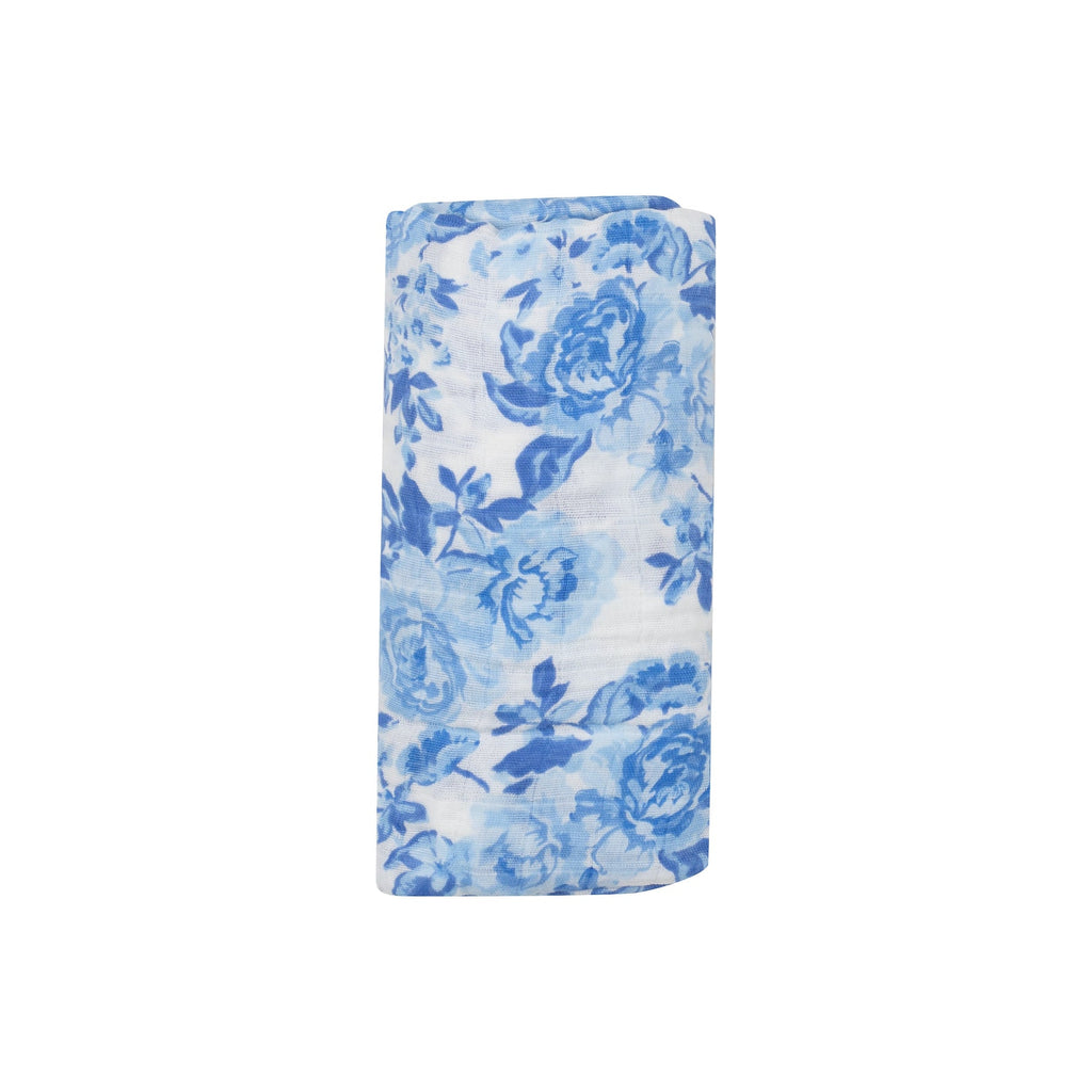 Snuggle, Swaddle , Sleep , Repeat. Our soft and adorable print swaddles are sure to delight everyone! Versatile design that's great for swaddling, nursing , cuddling and so much more. Roses in Blue