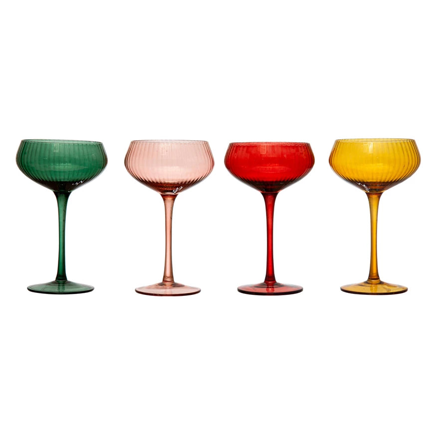 Stemmed Champagne/Coupe Glass - 4 Colors