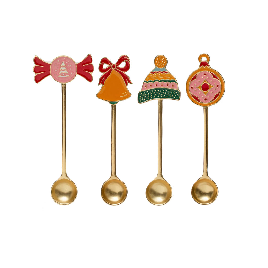 This season, season up your kitchen with some extra special flavor with our Zinc Alloy Spoon with Enameled Holiday Icon Handle - available in 4 festive styles! This spoon is sure to make your kitchen even jollier (we know, it was already pretty jolly). So scoop something up for the holidays today!     Size  5"L 