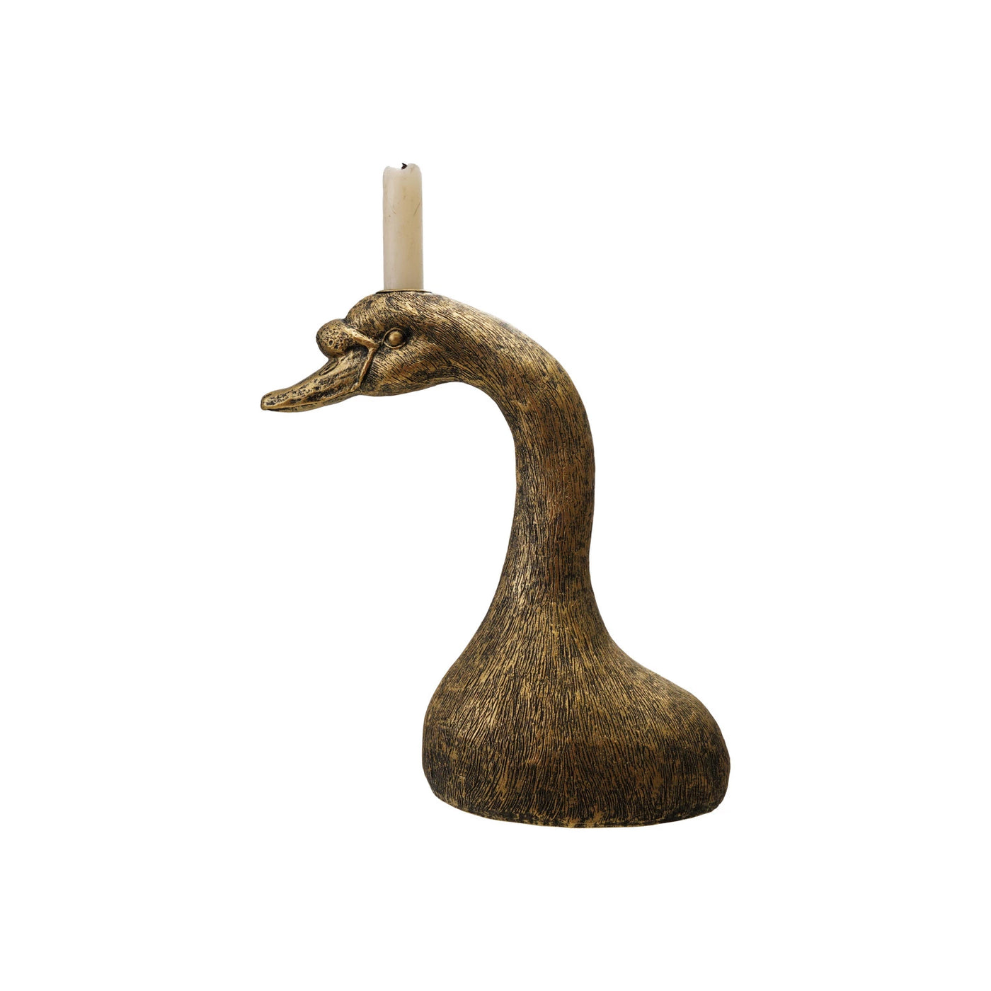 Decorative candle holder shaped like a duck on a white background