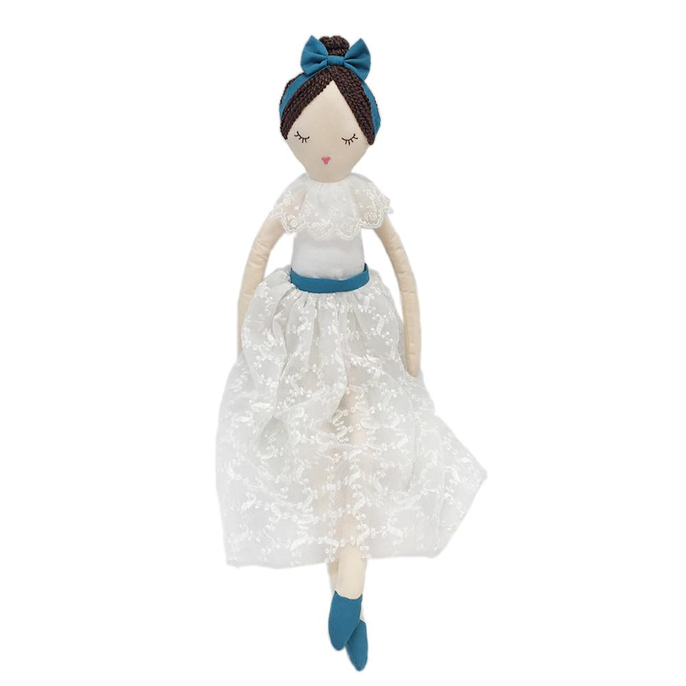 The star of the Nutcracker...Clara! Exquisite heirloom doll with long lace dress. A keepsake for years to come.  Perfect for playing, snuggling for gift-giving Spot clean only and air dry Measures 22in