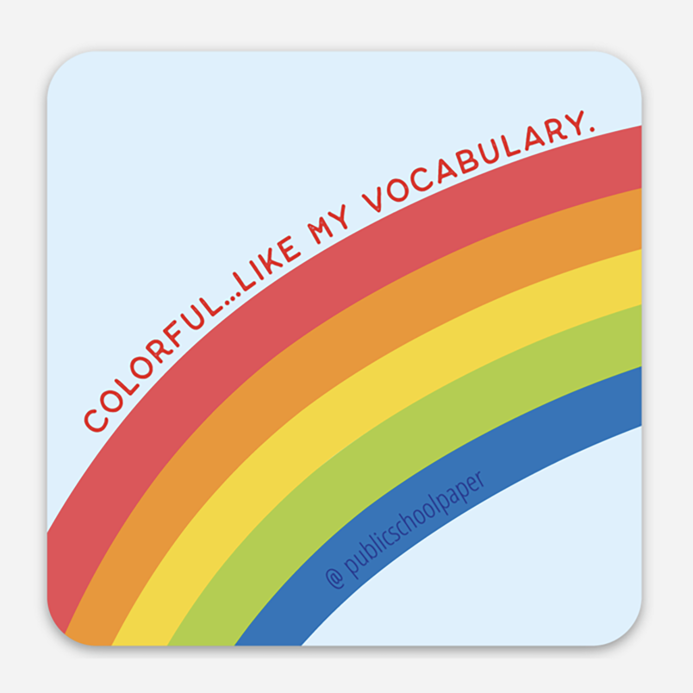 Rainbow Vocabulary Vinyl Sticker