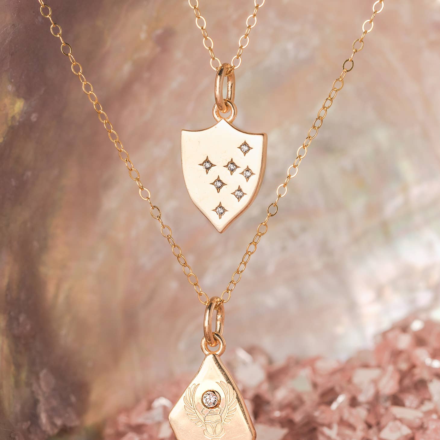 Lucky Talisman Shield Protection Charm Necklace