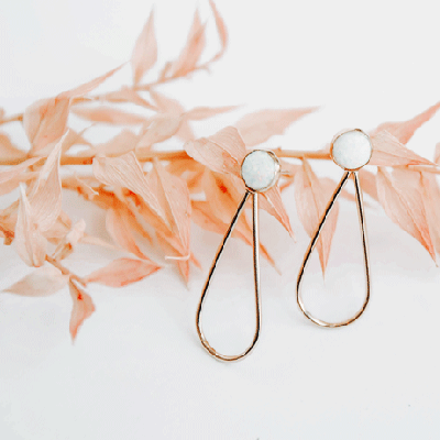 Mineral and Matter Opal Teardrop Earrings