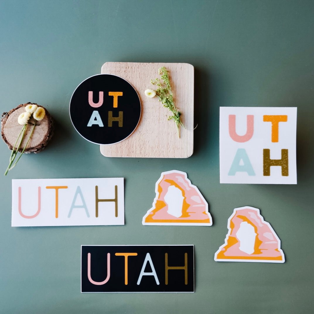 assortment of utah stickers