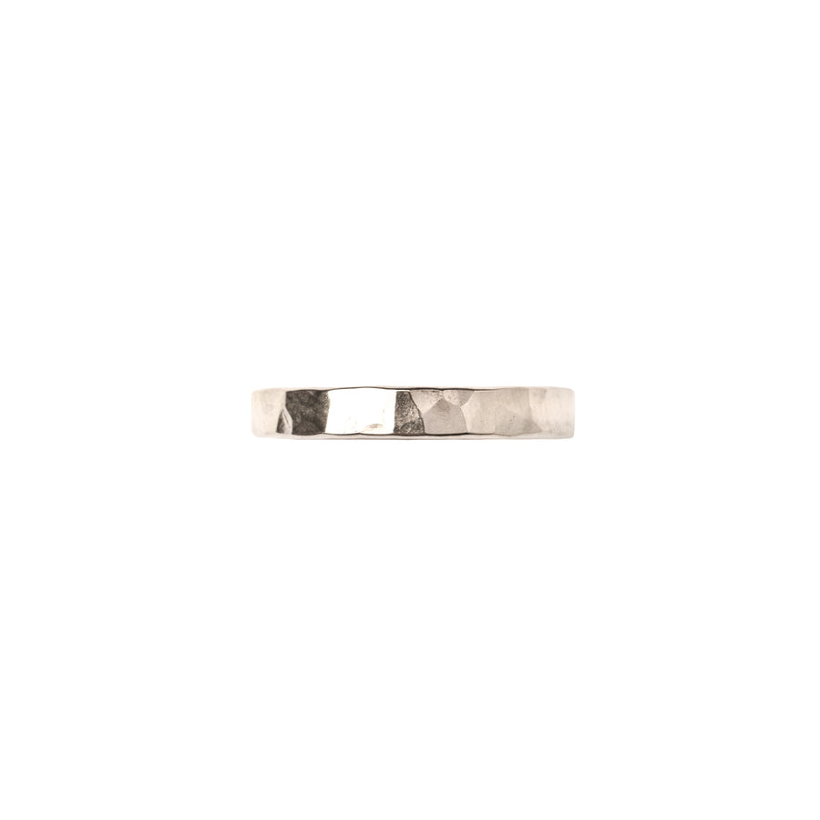 Silver Wide Hammered Stacking Ring Silver Band Layering Ring