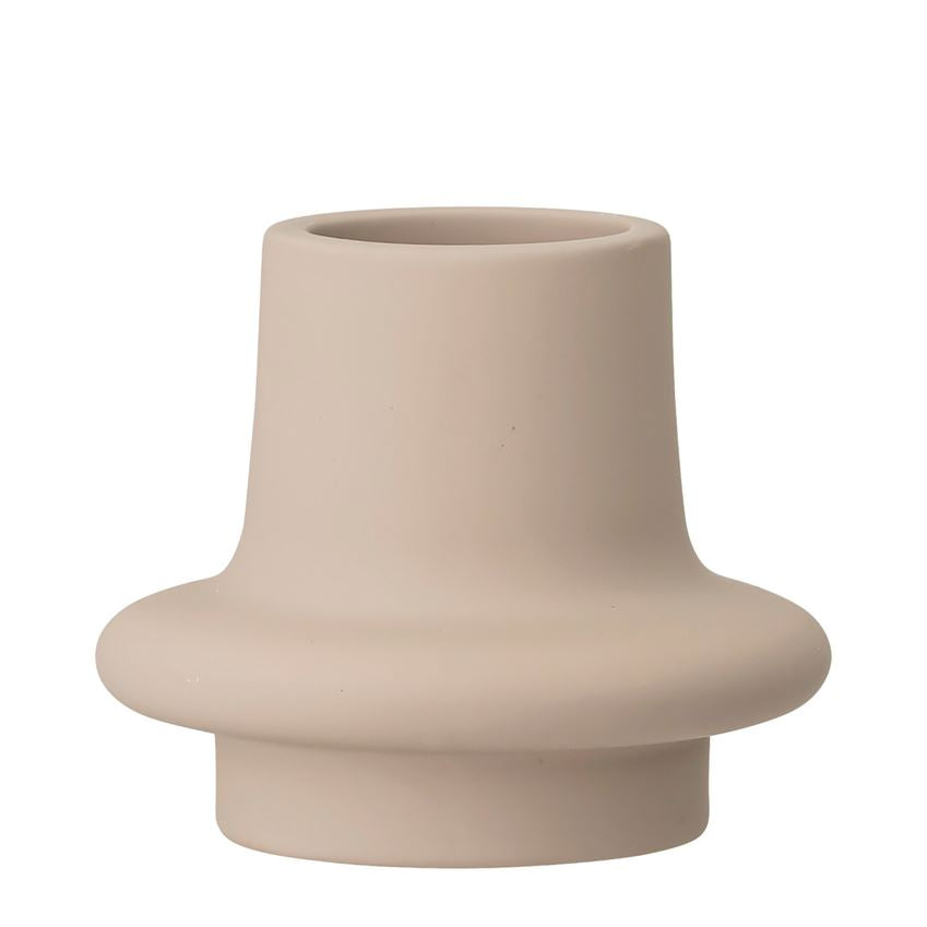 Stoneware Tealight Holder with Latex Glaze, Sand Color