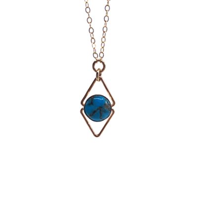 Deco Triangle Necklace Turquoise