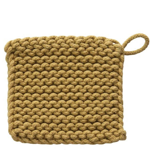 Cotton Crocheted Pot Holder - Chartreuse
