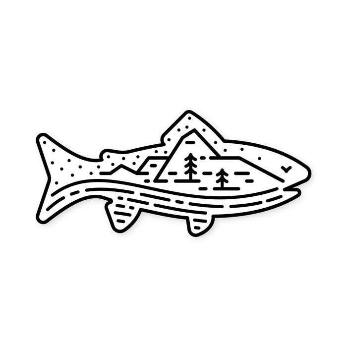 Trout Scene Sticker