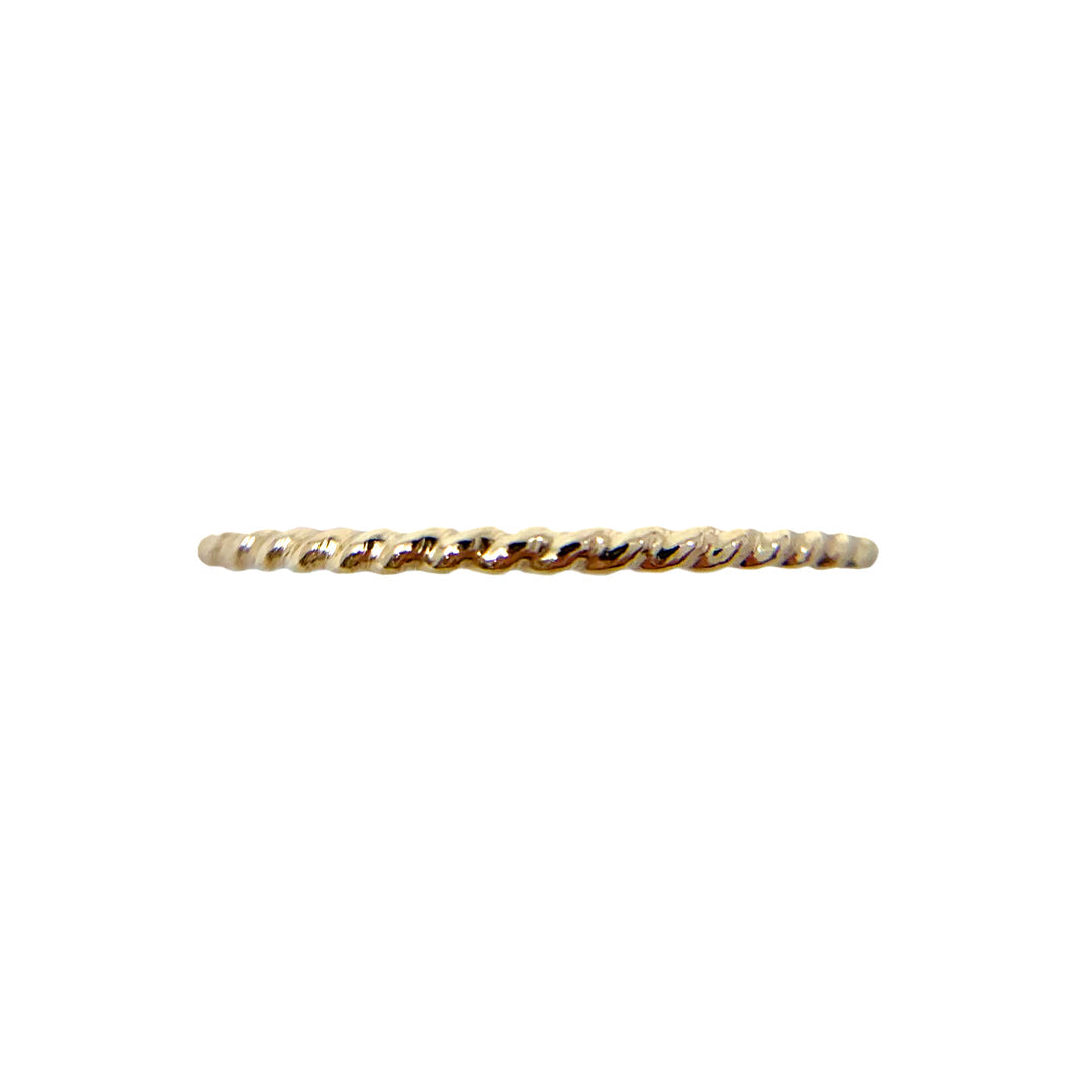 Turn your everyday style up to 11 with this trendy Square Twist Thin Band Ring! Crafted from Goldfill, its textured design adds a swanky touch to your look. Wow your friends (and foes!) with this band of bling. Who says stacking rings can't be chic?
